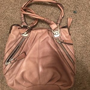 B Makowsky light tan Beautiful leather handbag
